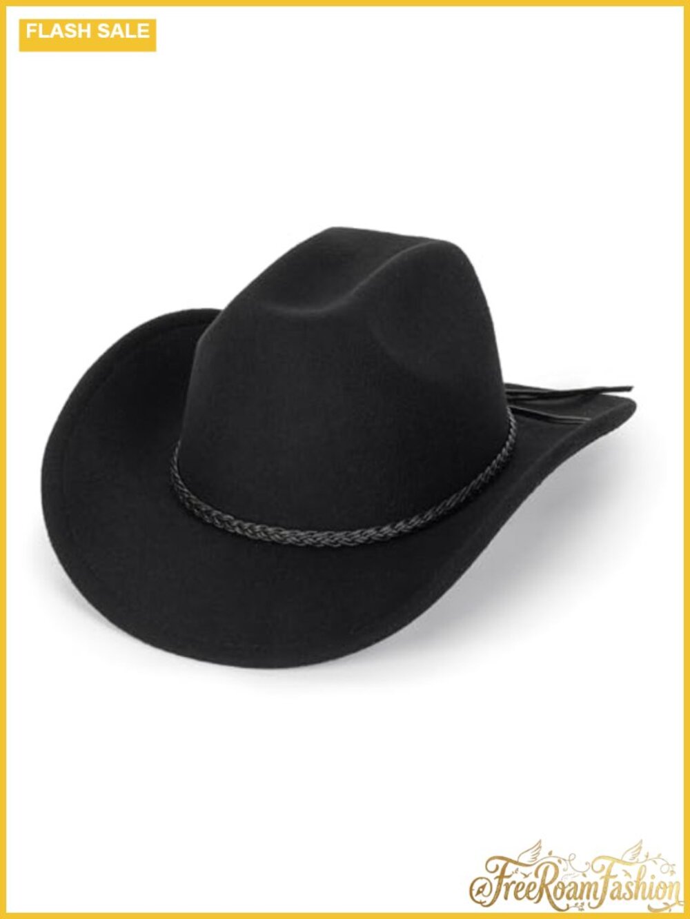 Western Cowboy Hat Cotton Polyester Unisex Adjustable Fedora with Buckle Belt